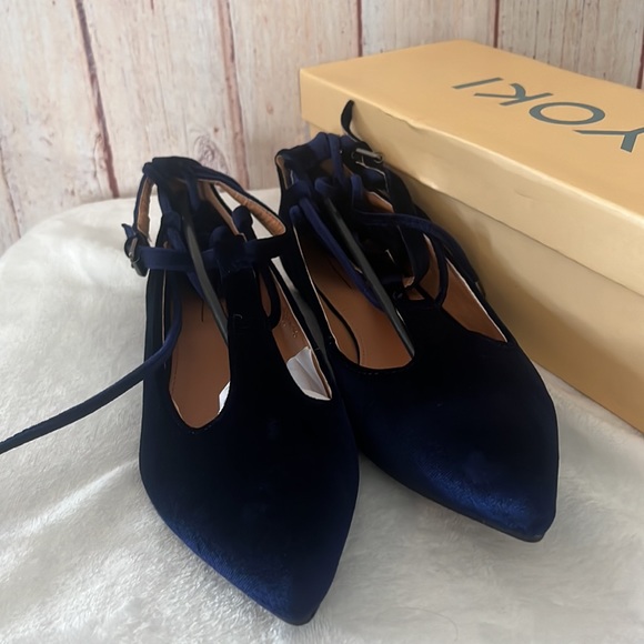 NIB Yoki Urban blue lace up flats - Picture 5 of 5